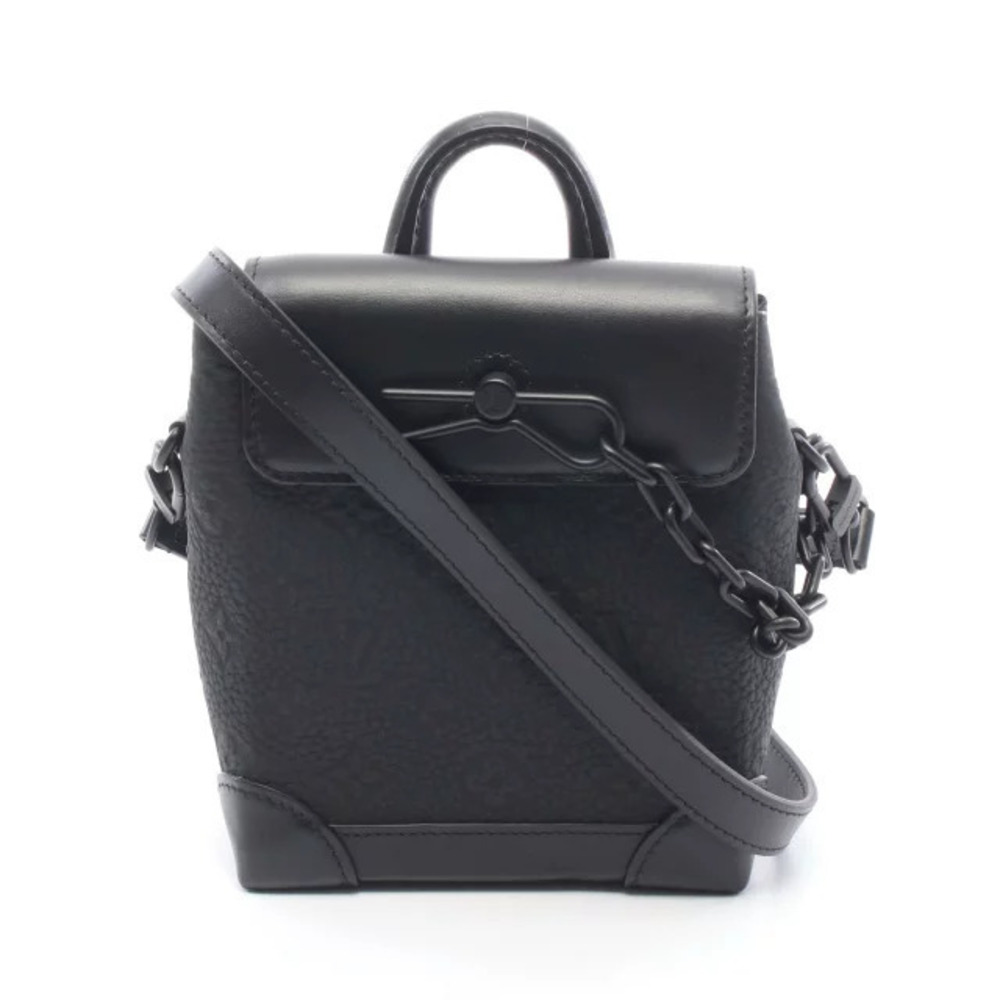Louis Vuitton Steamer Monogram Taurillon Noir Black Shoulder Bag Leather Black